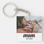 Mom Established Photo Gift Magnet Keychain