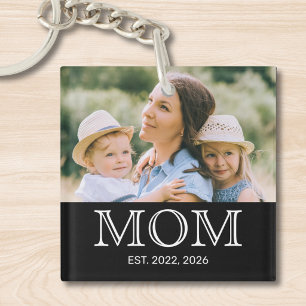 Mom Established Photo Keychain