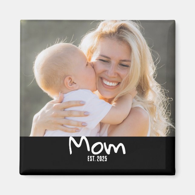 Mom Established Photo Magnet (Front)
