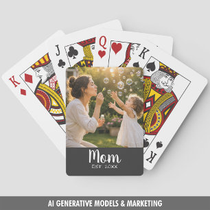 Mom Established Photo Memory Gift Poker Cards