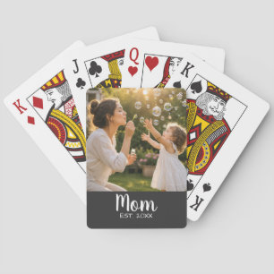 Mom Established Photo Memory Gift Poker Cards