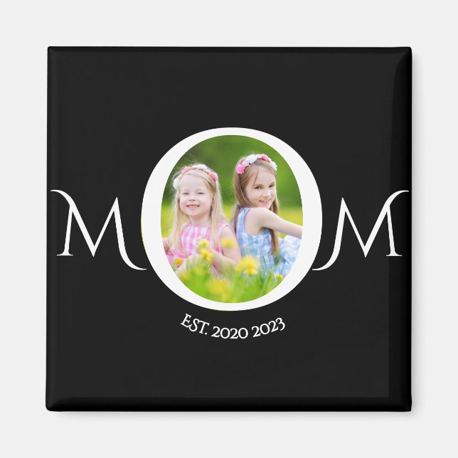 Mom Established Photo Mother's Day Gift Magnet (Front)