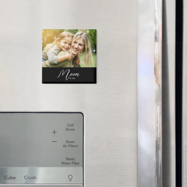Mom Established Photo Mother's Day Magnet (In Situ (Fridge))