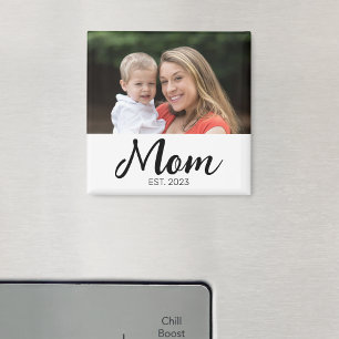 Mom Established Photo Mother's Day  Magnet