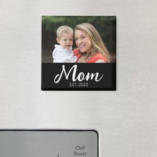 Mom Established Photo Mother's Day  Magnet