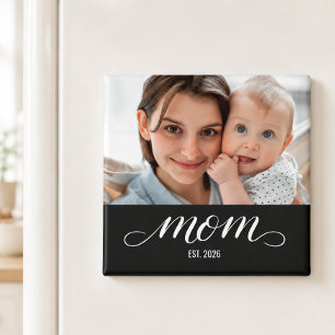 Mom Established Photo Mother's Day Magnet