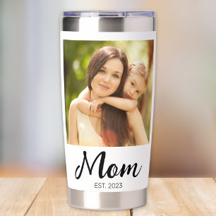 Mom Established Script 2 Photo Insulated Tumbler