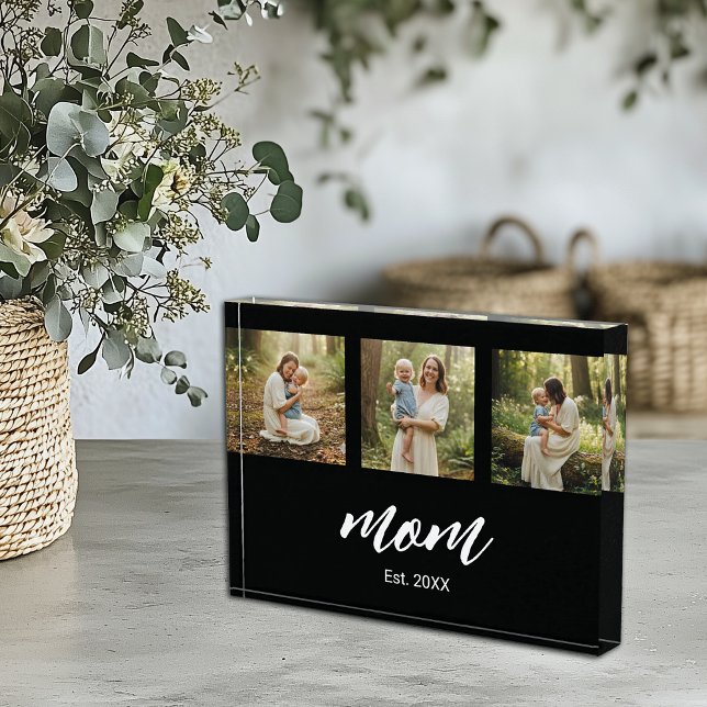 Mom Established Script 3 Photo Acrylic Block (Creator Uploaded)