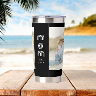 Mom Established Script Black 2 Photo Insulated Tumbler