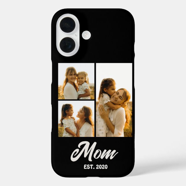 Mom Established Script Black 3 Photo Case-Mate iPhone Case (Back)