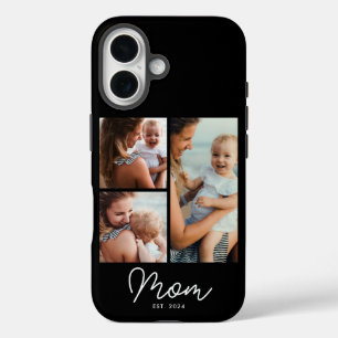 Mom Established Script Black 3 Photo iPhone 16 Case