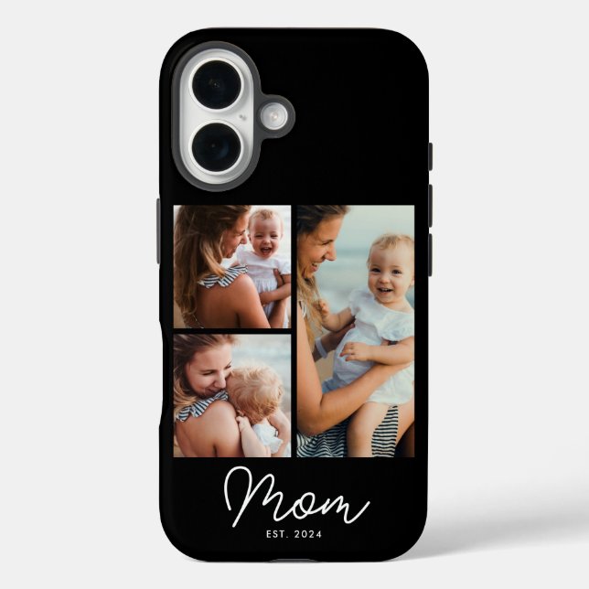 Mom Established Script Black 3 Photo Case-Mate iPhone Case (Back)