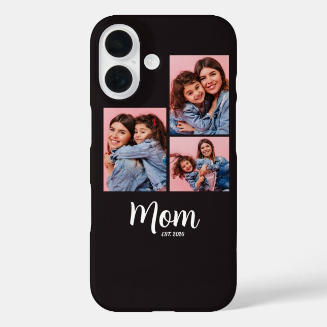 Mom Established Script Black 3 Photo  Case-Mate iPhone Case (Back)