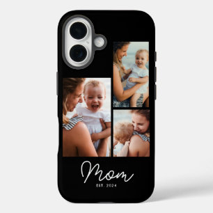 Mom Established Script Black 3 Photo iPhone 16 Case