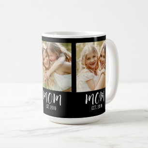 Mom Established Script Black 3 Photo  Coffee Mug