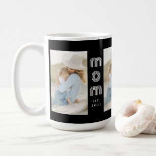 Mom Established Script Black 3 Photo  Coffee Mug