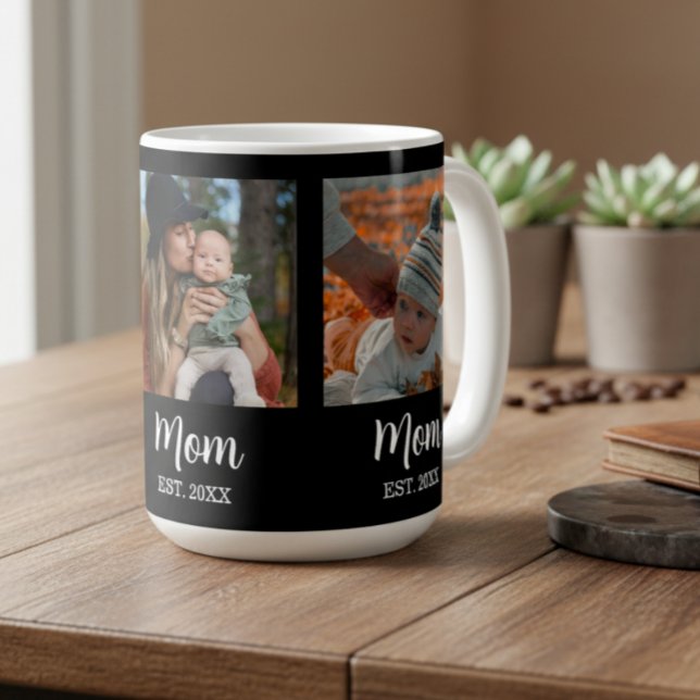 Mom Established Script Black 3 Photo  Coffee Mug (Creator Uploaded)