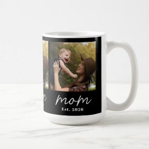 Mom Established Script Black 3 Photo  Coffee Mug