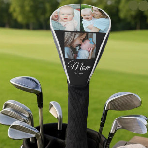 *Mom Established Script Black 3 Photo Gift Pickleball Paddle