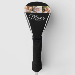 Mom Established Script Black 3 Photo Golf Head Cover