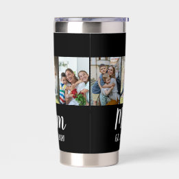Mom Established Script Black 3 Photo Insulated Tumbler