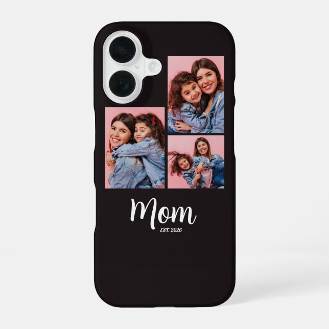 Mom Established Script Black 3 Photo  Iphone Case (Back)