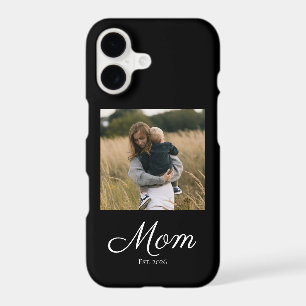 Mom Established Script Black Photo iPhone 17 Case