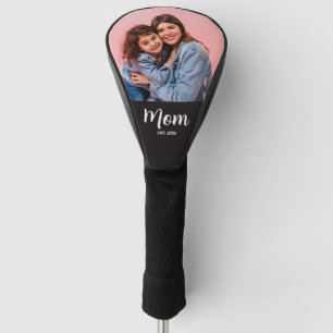 Mom Established Script Black Photo  Golf Head Cover
