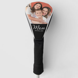 Mom Established Script Black Photo  Golf Head Cover