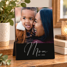 Mom Established Script Black Photo New Mom