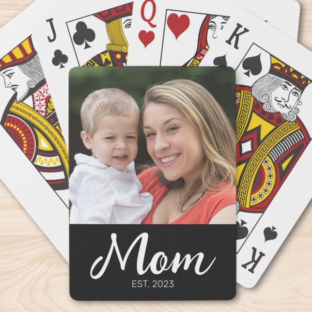 Mom Established Script  Black Photo Poker Cards (Creator Uploaded)