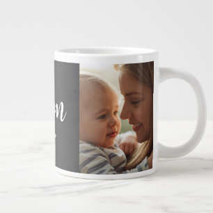 Mom Established Script Black Photo Specialty Mug