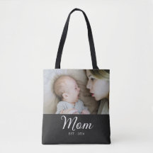 Mom Established Script Black Photo