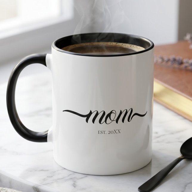 Mom Established Script Custom Year Mother  Mug (Creator Uploaded)