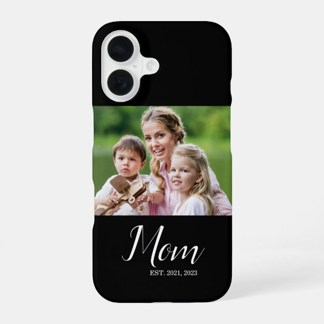 Mom Established Script Photo  Iphone Case (Back)