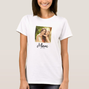 Mom Established Script Photo T-Shirt