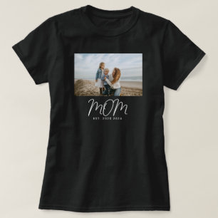 Mom Established Script Photo T-Shirt