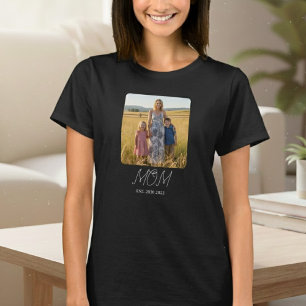 Mom Established Script Photo T-Shirt