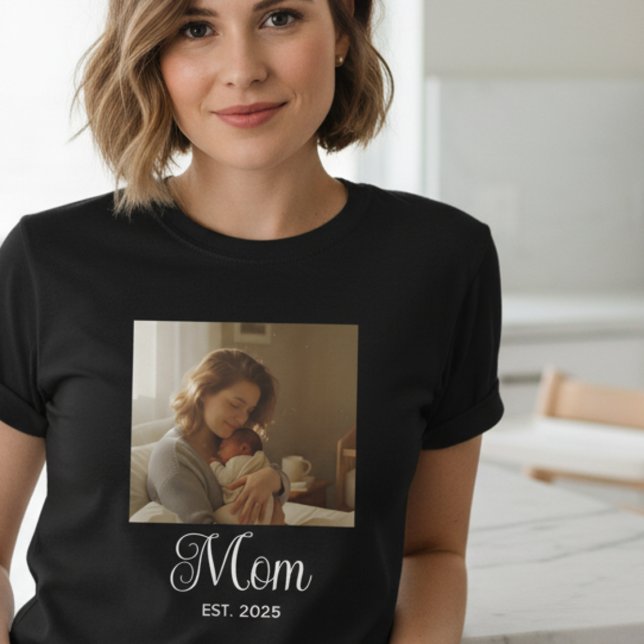 Mom Established Script Photo T-Shirt (Creator Uploaded)
