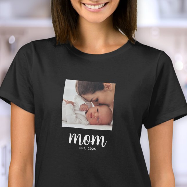 Mom Established Script Photo T-Shirt (Creator Uploaded)