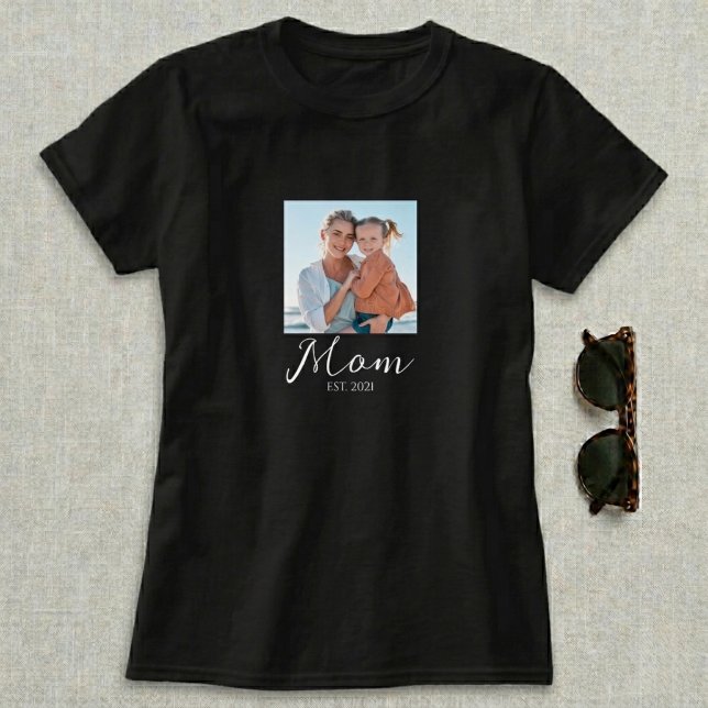 Mom Established Script Photo T-Shirt (Creator Uploaded)