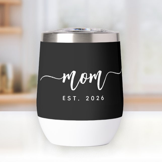 Mom Established Script Thermal Wine Tumbler (Creator Uploaded)