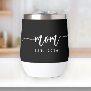 Mom Established Script Thermal Wine Tumbler