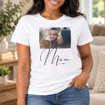Mom Established Script White Photo New Mom