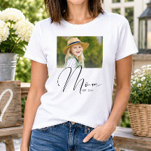Mom Established Script White Photo New Mom