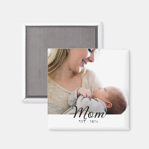 Mom Established Simple Photo Mother’s Day Magnet