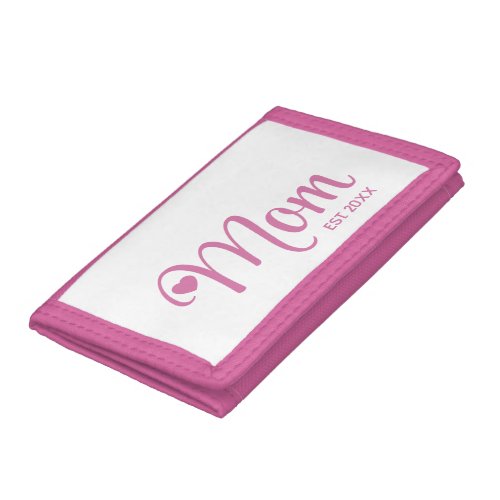 Mom Established Simple Script New Mom Gift Trifold Wallet