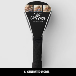 Mom Established Three Photo Family Memories Golf Head Cover