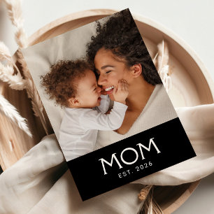 Mom Established Typography Photo Mother's Day Card