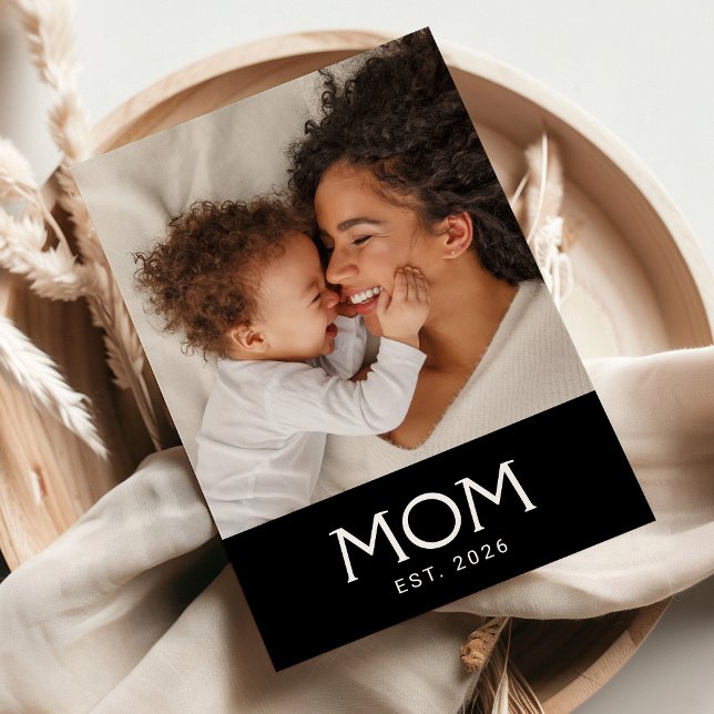 Mom Established Typography Photo Mother's Day Card (Creator Uploaded)